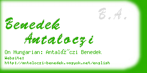 benedek antaloczi business card
